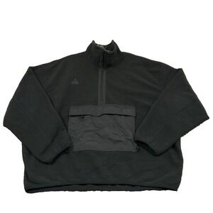 Nike ACG Polartec Pullover Black Hoodie Kangaroo Pocket Mens Size XL